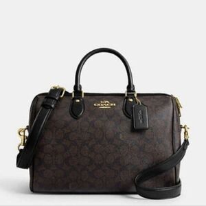 Coach Large Walnut Rowan in Signature Canvas